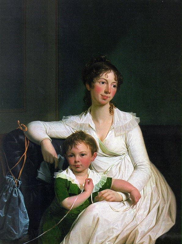Jens Juel Portrait of a Noblewoman with her Son Norge oil painting art